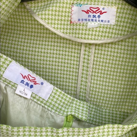 Vintage Retro Pastel Green Short-Sleeve Top with Matching Skirt - Picture 5 of 8